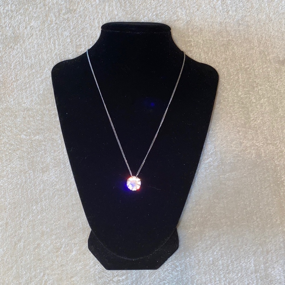 Silver Single Diamond Adjustable Necklace